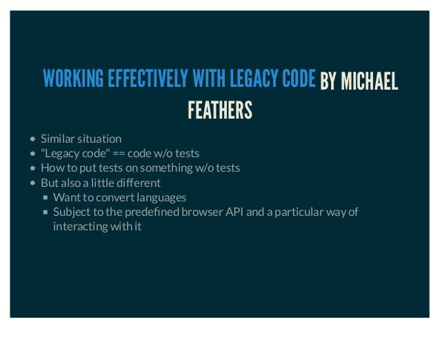 working effectively with legacy code epub